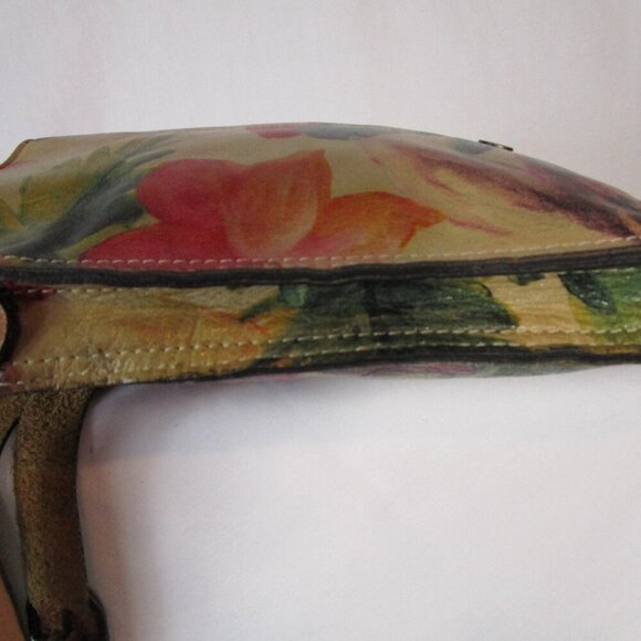 Patricia Nash Venezia Pouch Leather Canvas Floral Tote Posh Party Host Pick VGUC - Picture 11 of 15